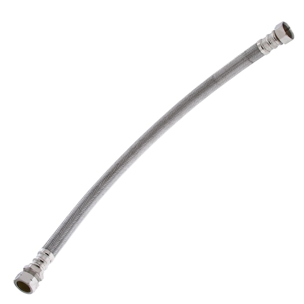 Jones Stephens 3/4in. FIP x 3/4in. COMP x 24in. Braided Stainless Steel Water Heater Connector S04355 - main